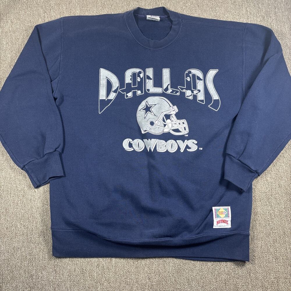 Vintage 90s Dallas Cowboys Men’s Sweatshirt Crewneck Nutmeg Deadstock Blue XL US